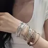 Pulsera de Cinco Puntas con Múltiples Capas y Brillo Fino Estilo Y2K Hot Girl Subcultura Versátil Retro Pulsera de Cuero PU