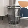 Cubeta de Basura Transparente de Lujo para Uso Doméstico, Gran Capacidad, Engrosada, Adecuada para Sala de Estar, Dormitorio, Baño, con Aro de Presión para Papel