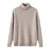 Suéter de Lana 100% Pura Grueso de Doble Hilo Otoño e Invierno para Hombre Cuello Alto Jersey Suéter Casual Holgado Tejido Base Suéter de Cachemira