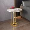 Mesa auxiliar de sofá minimalista italiana, mini mesa de té, mesa de té para balcón, mesa de té sencilla para apartamento pequeño, mesa de té con placa de roca para sala de estar