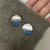 Lindos Pendientes de Plata con Forma de Nube y Gota de Lluvia con Borla para Mujer Estilo Nuevo Lujo Ligero Gama Alta Exquisitos Pendientes Joyería de Oreja Simple Personalizada