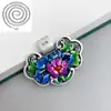 Colar com pingente de cadeado de peônia em relevo tridimensional de prata 99 puro feminino corrente para clavícula pingente de cadeado retrô sólido de longa vida acessórios de gola