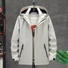 Casaco Masculino Moda High-end Primavera e Outono Jaqueta Masculina Capuz Removível All-match Roupas Masculinas Casuais de Casal