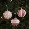 Nuevas Pestañas de Bola de Espuma de Peluche Rosa Bola de Navidad Adornos Colgantes para Árbol de Navidad Decoración de Ambiente Accesorios DIY