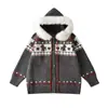 La ropa de otoño e invierno para mujer es dulce y rejuvenecedora, cárdigan de punto de estilo holgado y perezoso, linda chaqueta suéter con capucha en contraste bordada