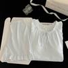 Pijama Nuevo de Verano para Mujer Jacquard Algodón Nube Encaje Manga Corta Shorts Almohadilla de Pecho Fija Dulce Conjunto para Estar en Casa