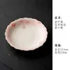 Esmalte de mineral de roca rosa degradado, diseño de gato pintado a mano, juego de té de cerámica bajo vidriado, que incluye una taza con tapa, tetera, taza de maestro, taza de degustación y taza de agua