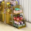 Cesta de armazenamento para tapete de yoga, cesta de armazenamento para equipamentos esportivos e de fitness com rodas, prateleira de armazenamento para uso doméstico no vão lateral do armário atrás da porta