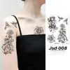 Nuevas pegatinas de tatuaje temporales negras individuales transfronterizas, pegatinas personalizadas para la cara, pegatinas para el brazo, pegatinas para la clavícula, pegatina de tatuaje