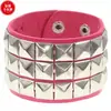 Pulsera de Cuero PU Ecológico Acero de Titanio Acero Inoxidable Moda Europea y Americana Estilo Punk Callejero Pulsera Cuadrada con Remaches Pulsera de Pareja