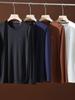 ¡Italiano! Algodón suave líquido 2023 Primavera y Otoño nueva camiseta de manga larga de color sólido sedoso elástico para hombre camisa básica