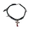 Y2K Goteo de Aceite Sauce Uña Calavera Cruz Collar chocker Dulce Cool Spice Punk Hip-Hop Collar Cadena Clavícula Cadena Marea