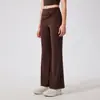 Calças Soltas Casuais de Perna Reta com Barra Flare e Detalhe de Nó para Yoga, Dança, Fitness, Corrida e Treinamento para Mulheres