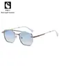 Gafas de Sol de Moda Transfronterizas, Gafas Retro de Metal Cuadradas con Doble Puente, Gafas de Sol Sencillas, Gafas de Protección Solar para Hombres y Mujeres