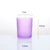 Taza de Velas de Vidrio Esmerilado Colorida de Moda Portavelas Romántico para Interiores Portavelas DIY Taza de Aromaterapia Taza Opaca Frasco de Vidrio