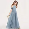 Vestido Chiffon Novo Estilo para Performance de Piano de Meninas, Vestido para Performance de Orquestra, Vestido Longo para Competição de Violino, Primavera