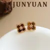 Moda Retro Europea y Americana Zircón Maillard Ojo de Tigre Trébol de Cuatro Hojas Collar Lujo Accesible Joyería Elegante de Nicho de Gama Alta
