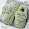 Chinelos de Algodão Femininos Inverno 2026 Novo Estilo Para Casa Interno Antiderrapante Solado Grosso Plush Quente Calcanhar Fechado Sapatos Pós-parto Podem Ser Usados Fora