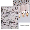 Pegatinas Calientes para Uñas con Estampado de Leopardo Marrón Otoño e Invierno Leopardo Ins Negro y Blanco Leopardo Rosa Clásico Transfronterizo Pegatinas para Uñas