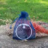 Bolsa de hilo de caramelo de color sólido para venta al por mayor, bolsa de embalaje con cordón para joyería, bolsa de organza para regalo, bolsa de malla con cordón para joyería