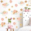 Pegatinas de pared decorativas autoadhesivas con diseño de flores cálidas para habitación infantil, sala de estar, dormitorio, pegatinas extraíbles KL39010