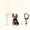Novo Pingente de Cachorro Coração Azul Acrílico Transfronteiriço Decoração de Interior de Carro Espelho Retrovisor Chaveiro Pendurado