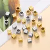 Cuadrados de Letras Inglesas de Acero Inoxidable 7*7mm 26 Letras Color Acero Dorado Cuadrado Accesorios para Collares de Cuentas DIY