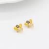 Accesorios de joyería coreana DIY, pendientes de circonita con microincrustaciones de 14k, colgante con diseño de abeja y girasol, venta al por mayor