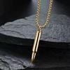 Joyería Europea y Americana Colgante Personalizado de Bala de Acero de Titanio Collar Conmemorativo de Bala para Veteranos Colgante de Acero Inoxidable