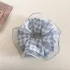 Anillo para el Pelo de Intestino Grande a Cuadros Estilo Dulce Coreano Femenino Cuerda para el Cabello Payon Sencilla Versátil Bolita Cabeza Goma Tendón Accesorios para el Cabello