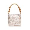 Nova Bolsa de Ombro para 2024 de Grande Capacidade Estilo Chinês Elegante Bordada com Seda Dourada Textura Elevada Folha de Bambu Borboleta Estilo Nacional para Axila/Ombro