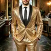 2026 Novo Conjunto de Terno Brilhante com Lantejoulas Disco Transfronteiriço para Performance em Boate Palco Conjunto de Duas Peças Dropshipping