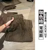 Calça xadrez marrom para mulheres, novo estilo outono 2026, petite retrô coreana de cintura alta, modelagem solta, casual, pantalona