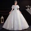 Vestido de Novia Nuevo Estilo Largo hasta el Suelo con Cola, Sencillo y Elegante, Estilo Princesa, Estilo Ligero Francés, Adecuado para Mujeres Embarazadas y Figuras Pequeñas, Vestido de Novia 2026
