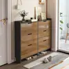 Zapatero abatible ultra delgado de madera maciza para entrada del hogar, nuevo modelo popular 2026, mueble de entrada de gran capacidad, zapatero simple
