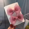 Pinza para el pelo de lazo de hilo de perla estilo ins europeo y americano, pasador de tela para niños, juego de 2 piezas, pinza para el pelo femenina, accesorios para el pelo de malla dulce