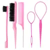 Cepillo para Cejas Popular de Doble Extremo Transfronterizo, Punta de Aguja de Acero Resaltadora, Peine de Cola, Extractor de Cabello, Peine para Peinar el Cabello, Set de Herramientas para Peluquería