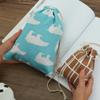 Bolsa de algodón y lino con cordón, pequeña bolsa de tela fresca para guardar artículos diversos en el dormitorio, bolsa de tela con cordón para viajes.