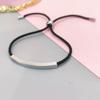 Pulsera Vacía de Acero Inoxidable DIY Estilo Ins Europeo y Americano de Primavera de Venta Caliente Transfronteriza para Pareja, Ajustable con Grabado