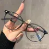 Gafas Redondas Ultraligeras Estilo Coreano Color Café Sin Presión en la Nariz para Mujeres Miopes Se Pueden Equipar con Artefactos de Maquillaje de Prescripción para Hacer el Rostro Más Pequeño