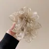 Cuerda para el pelo súper grande de pelo negro esponjoso de alta calidad para mujer, nueva cuerda de flor de maíz, banda para el pelo de alta elasticidad, banda para el pelo, tocado