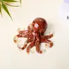 Figurilla de pulpo de resina con grava de cristal transfronteriza, lindo adorno de pulpo para escritorio, manualidad de oficina, venta al por mayor