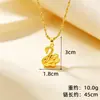Colar Elegante de Cisne Pequeno Dourado Imitação Dupla Face 3D para Mulheres, Corrente de Clavícula de Ouro de Areia Vietnamita para o Verão, Presente para Namorada