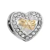 Panjia Nuevo Caliente Oro y Plata Pedrería Amor Trébol de Cuatro Hojas Pato Amarillo Corona Accesorios para Joyería DIY con Cuentas Mano