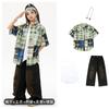 Ropa de moda para niños de baile callejero, ropa de hip hop para niños, camisa holgada a cuadros verdes, ropa de hip hop para niños, ropa de verano de moda