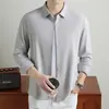 Camisa de Manga Larga para Hombre sin Costuras, Antibacteriana de Alta Gama 10A, Camisa Casual Delgada de Color Sólido, Suministrado Directamente por el Fabricante