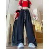 Pantalones de pierna ancha de seda helada con bloques de color versátiles para mujer, Verano 2026, Pantalones casuales rectos de tela fina con textura y caída