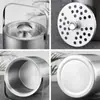 Cubo de Hielo Transfronterizo de Acero Inoxidable 304, Tipo Recto de Doble Capa con Tapa y Asa, Cubo Pequeño Redondo para Cubitos de Hielo, Cubo Engrosado para Residuo de Té