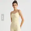 Camiseta sin mangas de yoga Weiman con sensación de piel desnuda cepillada para mujer con tirantes ajustables, pliegues laterales en la cintura, corte ajustado para correr, fitness, deportes