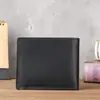 1205 Nuevo Modelo Cartera Corta de Piel Genuina para Hombre, Cartera con Múltiples Ranuras para Tarjetas, Piel Crazy Horse Clásica de Gran Capacidad